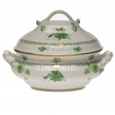 Herend chinese bouquet green tureen with branch