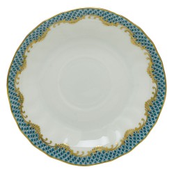 Herend Fish Scale Turquoise Canton Saucer