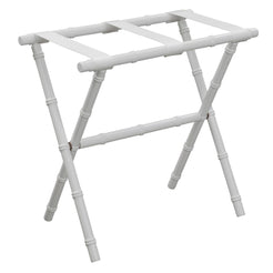 White Bamboo Wood Luggage Rack with White Straps – Hampton House